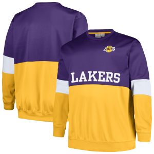 Fanatics Los Angeles Unique Lakers Purple/Gold Big & Tall Split Pullover Sweatshirt