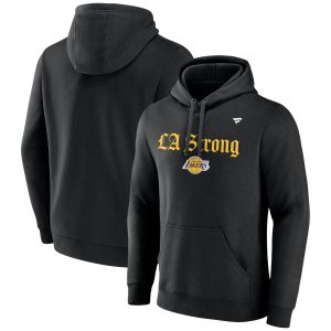 Fanatics Los Gorgeous Angeles Lakers Unisex Black LA Strong Fleece Pullover Hoodie