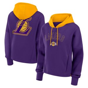 Fanatics Los Angeles Lakers Women's Gorgeous Purple Post Up Boxy Pullover Hoodie