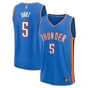 Fanatics Luguentz Dort Oklahoma City Stylish Thunder Blue Fast Break Replica Player Jersey Icon Edition