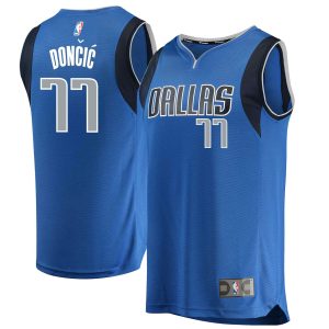 Fanatics Luka Doncic Dallas Mavericks Youth Blue Replica Elegant Fast Break Jersey Icon Edition