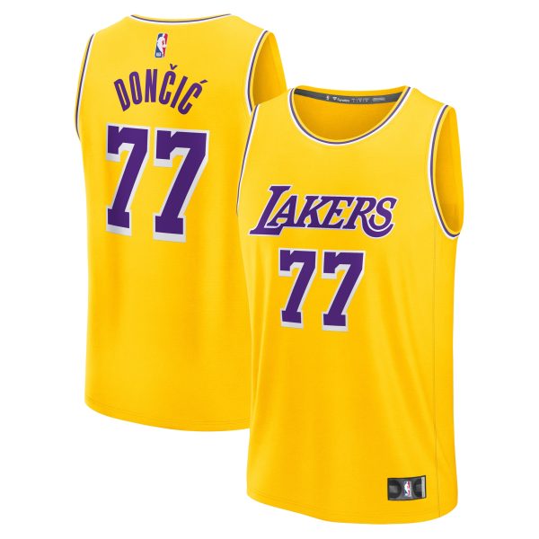 Fanatics Luka Dončić Los Angeles Lakers Gold Fast Break Replica Player Jersey Stylish Icon Edition