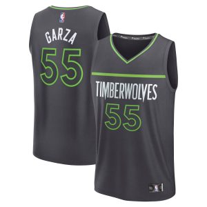 Fanatics Luka Garza Minnesota Timberwolves Charcoal Fast Break Replica Chic Player Jersey Statement Edition