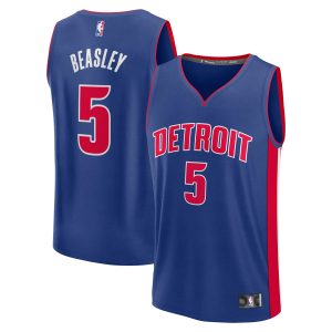 Fanatics Malik Beasley Chic Detroit Pistons Blue Fast Break Replica Player Jersey Icon Edition