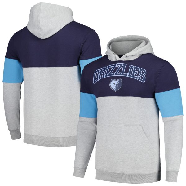 Fanatics Memphis Stylish Grizzlies Navy Contrast Pieced Pullover Hoodie