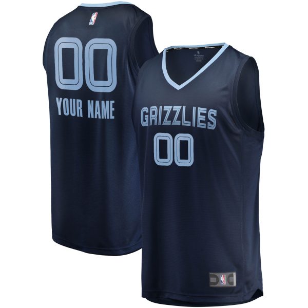 Fanatics Eye - catching Memphis Grizzlies Navy Fast Break Custom Replica Jersey Icon Edition