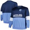 Fanatics Memphis Grizzlies Eye - catching Navy/Light Blue Big & Tall Split Pullover Sweatshirt