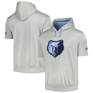 Fanatics Memphis Grizzlies Silver/Light Chic Blue Short Sleeve Pullover Hoodie