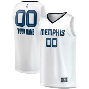 Fanatics Memphis Grizzlies Youth White Stylish Fast Break Replica Custom Jersey Association Edition