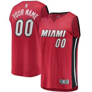 Fanatics Fabulous Miami Heat Youth Red Fast Break Replica Custom Jersey Statement Edition