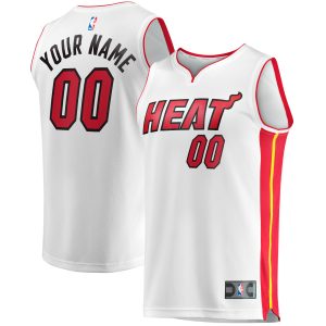 Fanatics Miami Heat Youth White Chic Fast Break Custom Replica Jersey Association Edition