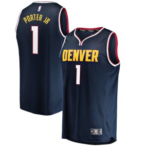 Fanatics Michael Porter Jr. Elegant Denver Nuggets Blue Fast Break Replica Jersey Icon Edition