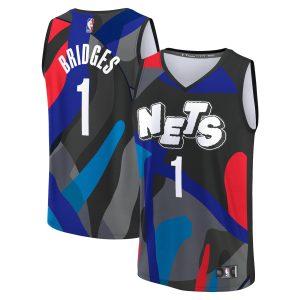 Fanatics Elegant Mikal Bridges Brooklyn Nets Youth Black Fast Break Jersey City Edition