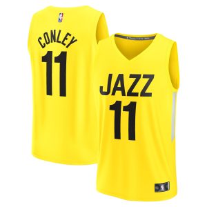 Fanatics Mike Conley Utah Jazz Yellow Fast Break Replica Trendy Jersey Icon Edition