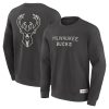 Fanatics Milwaukee Bucks Unique Gray Elements Future Ground Lettering Pullover Sweatshirt