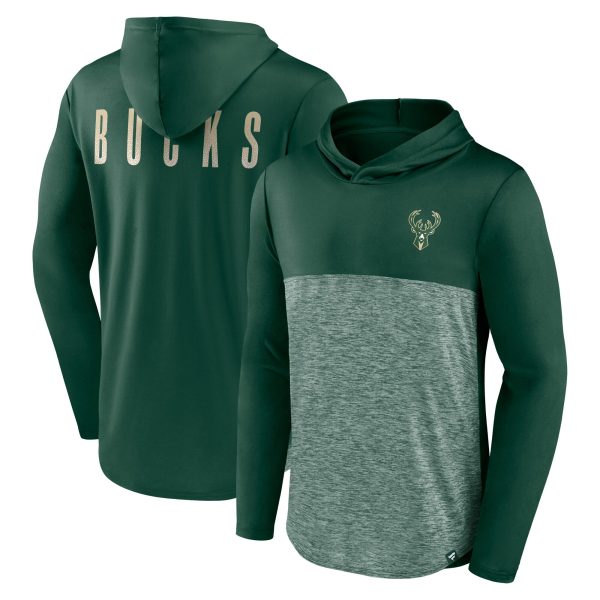 Fanatics Milwaukee Fabulous Bucks Green Iconic Defender Lightweight Pullover Hoodie
