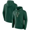 Fanatics Milwaukee Bucks Stylish Hunter Green Primary Logo Pullover Hoodie