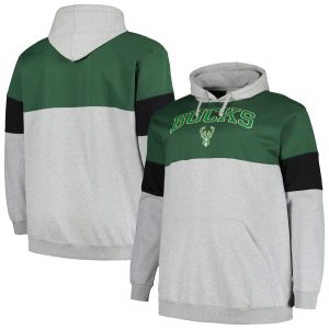 Fanatics Milwaukee Bucks Hunter Green/Black Big Chic & Tall Pullover Hoodie