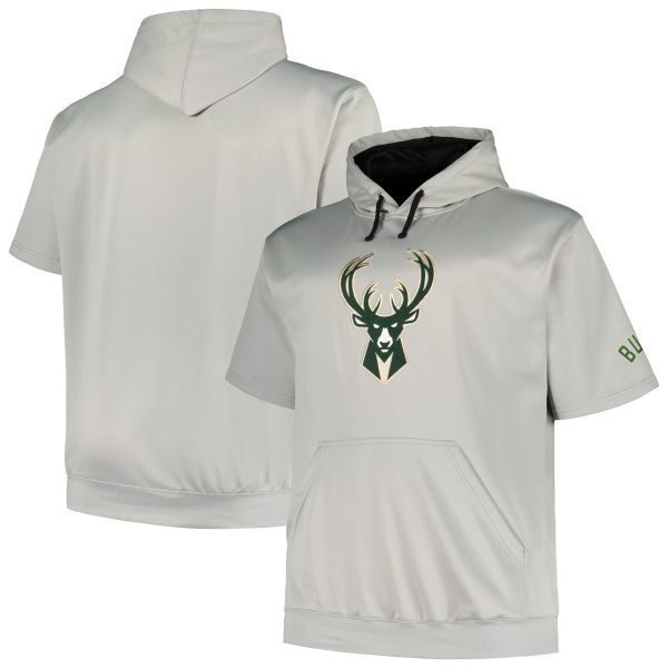 Fanatics Milwaukee Bucks Silver Big & Tall Logo Pullover Trendy Hoodie