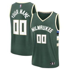 Fanatics Milwaukee Bucks Youth Green Fast Break Custom Replica Jersey Icon Fabulous Edition