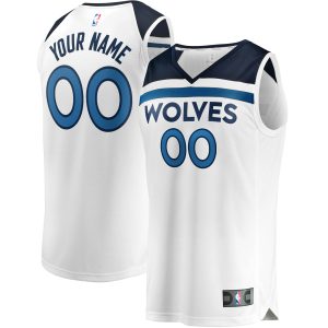 Fanatics Minnesota Timberwolves White Fast Fabulous Break Custom Replica Jersey Association Edition