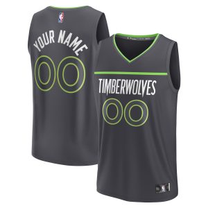Fanatics Minnesota Timberwolves Youth Black Custom Fast Break Jersey Statement Chic Edition