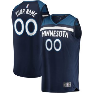 Fanatics Minnesota Timberwolves Youth Navy Fast Break Custom Replica Jersey Icon Premium Edition