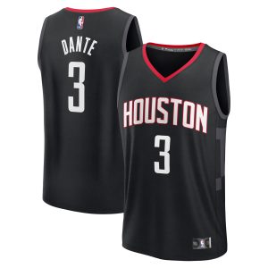 Fanatics Stylish N'Faly Dante Houston Rockets Black Fast Break Replica Player Jersey Statement Edition