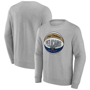 Fanatics New Orleans Pelicans Premium Gray True Classics Hard Color Fleece Pullover Sweatshirt