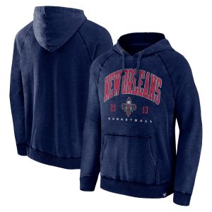 Fanatics New Orleans Pelicans Heather Navy Foul Trouble Snow Wash Raglan Pullover Hoodie Elegant