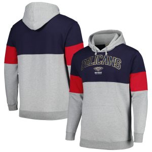 Fanatics New Orleans Pelicans Fabulous Navy Contrast Pieced Pullover Hoodie