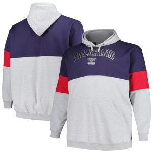 Fanatics New Orleans Pelicans Eye - catching Navy/Red Big & Tall Pullover Hoodie