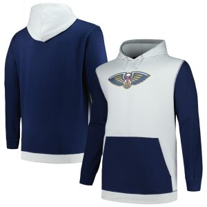Fanatics New Orleans Pelicans Navy/Silver Big & Tall Elegant Primary Arctic Pullover Hoodie