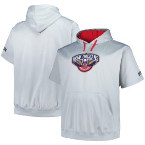 Fanatics New Orleans Pelicans Silver Big Trendy & Tall Logo Pullover Hoodie
