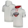 Fanatics New Unique Orleans Pelicans Silver/Red Short Sleeve Pullover Hoodie