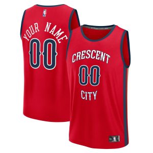 Fanatics New Elegant Orleans Pelicans Youth Red Fast Break Custom Replica Jersey Statement Edition