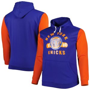 Fanatics New Elegant York Knicks Blue/Orange Big & Tall Bold Attack Pullover Hoodie