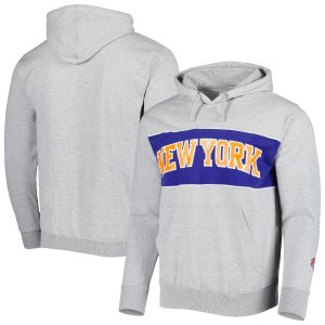 Fanatics New York Knicks Heather Gray Wordmark French Terry Gorgeous Pullover Hoodie
