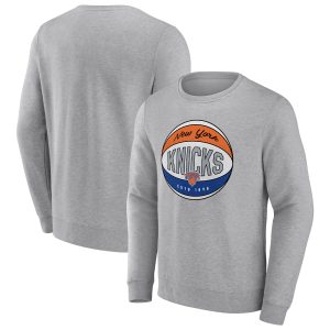 Fanatics New York Knicks Heathered Gray True Classics Vint Unique Pullover Sweatshirt