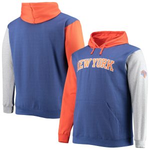 Fanatics New York Knicks Royal/Orange Big & Tall Double Contrast Pullover Premium Hoodie