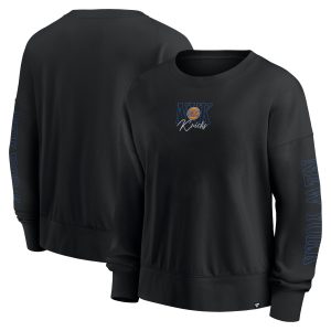 Fanatics Chic New York Knicks Women's Black Oversized Game Day Pullover Sweatshirt