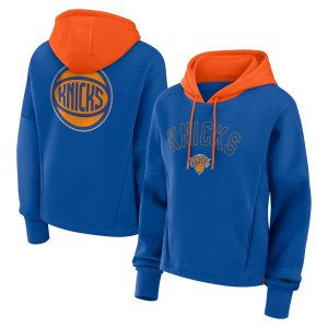 Fanatics New York Knicks Women's Deep Royal Post Up Boxy Fabulous Pullover Hoodie