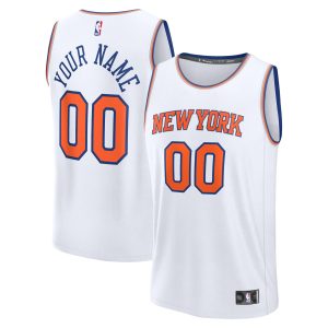 Fanatics New Elegant York Knicks Youth White Fast Break Custom Jersey Association Edition