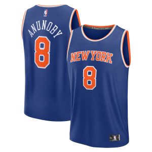 Fanatics OG Anunoby New York Knicks Blue Fast Break Replica Player Jersey Icon Edition Elegant