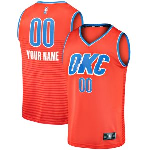 Fanatics Oklahoma City Premium Thunder Orange Fast Break Custom Replica Jersey Statement Edition