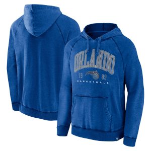Fanatics Orlando Magic Heather Blue Foul Trouble Snow Wash Chic Raglan Pullover Hoodie