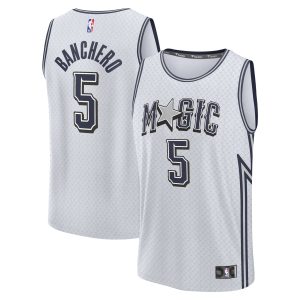 Fanatics Paolo Banchero Orlando Magic Youth Silver 2024/25 Fast Break Player Jersey City Edition Stylish