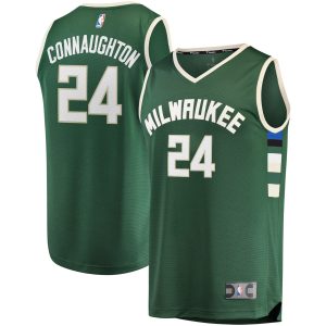 Fanatics Pat Elegant Connaughton Milwaukee Bucks Hunter Green Fast Break Replica Jersey Icon Edition