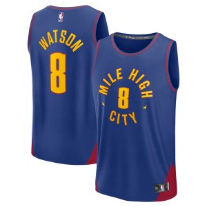 Fanatics Peyton Watson Denver Nuggets Blue Fast Break Stylish Replica Player Jersey Statement Edition