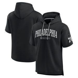 Fanatics Philadelphia 76ers Black Elements Ready Short Sleeve Pullover Hoodie Unique